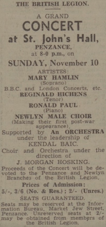 Legion  Thur 07 Nov  1946 concert